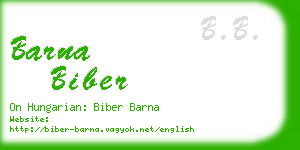 barna biber business card